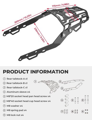 Portaequipajes trasero KEMIMOTO para Honda Grom 125 2022-2025 - Imagen 7 de 11