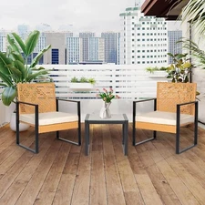 3pcOutdoor furniture  rattan sofa set equipped with a glass table terraces garde