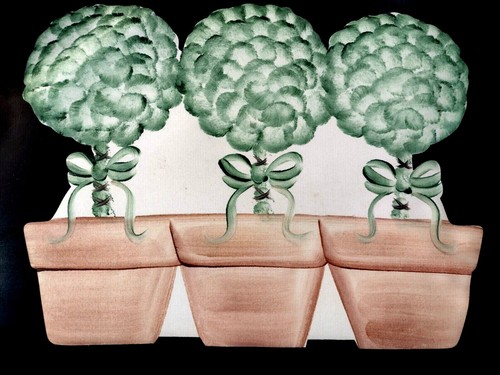 Vintage Vinyl Table Placemats Set of 10 Topiary in Pot Dinner Lunch Luncheon - Picture 4 of 10
