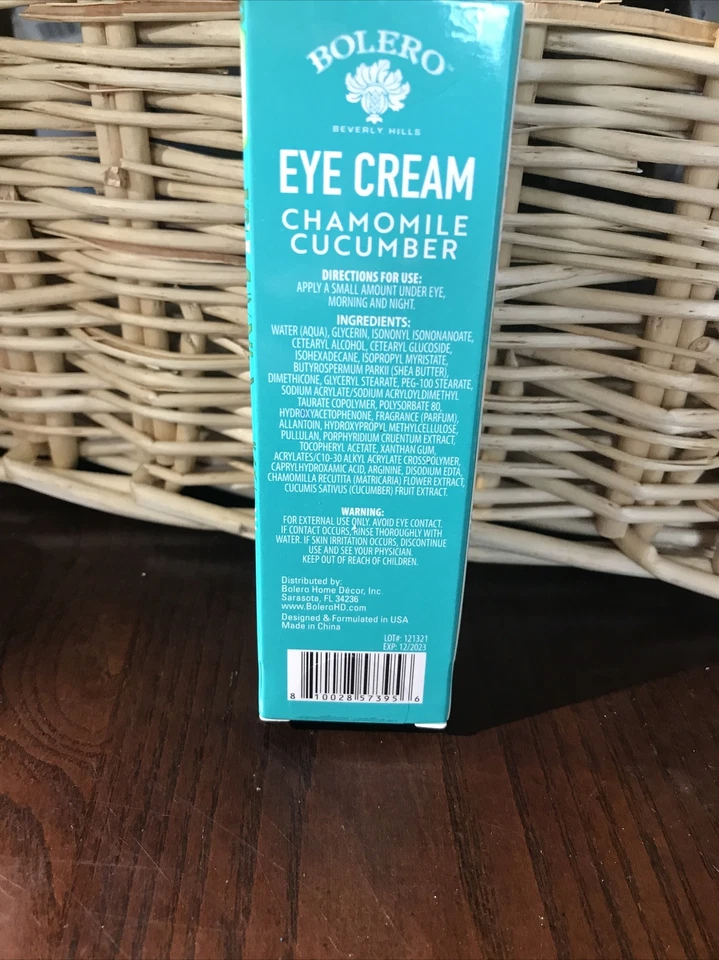 Crema para ojos BOLERO.B.Hills manzanilla y pepino-totalmente nueva-ENVÍO N 24 HORAS Foto 3 de 4