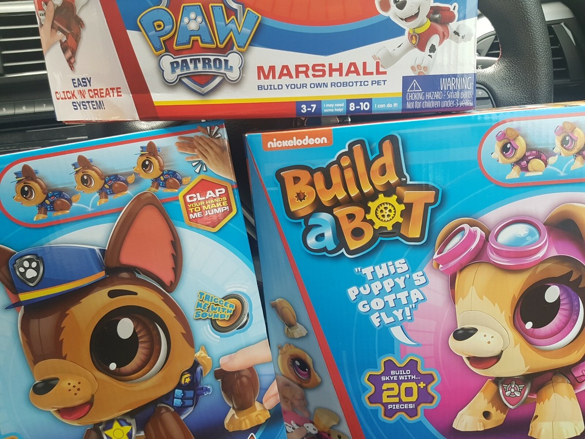 Last set Build A Bot Robotic Pet Paw Patrol Skye Marshall And