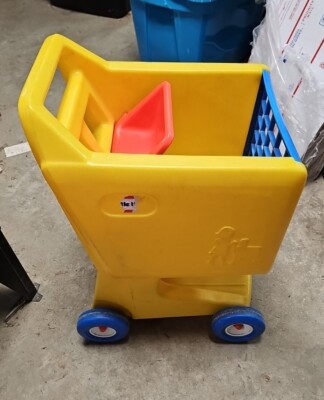 Vintage Little Tikes Lil Shopper Yellow Grocery Store Shopping Cart Child  Size