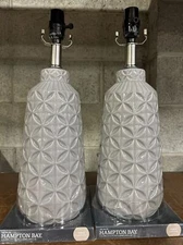 2- Hampton Bay  17.75 in. Dark Gray Ceramic Table Lamp Base Maximum and Match