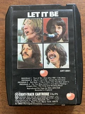 Beatles 8-Track Tape Let It Be Album Cartridge serviced new foil splice and pad