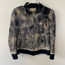 St. John Sport | Women's Wool Blend Full Zip Tiger Print Jacket Size Small