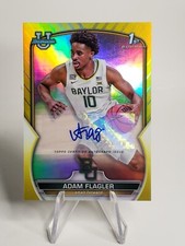 Adam Flagler 2022-23 Bowman Chrome Uni Yellow Refractor AUTO # /75 Baylor OKC
