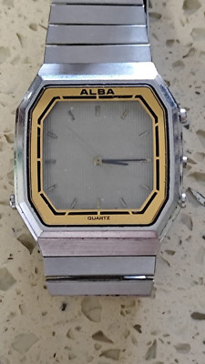 REAR SEIKO ALBA  Y951-5030 Ana Digi DUAL FACE  men's NOT WORK