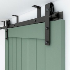 4FT-20FT Ceiling Mount Sliding Barn Door Hardware Track Bracket Kit for 1/2 Door