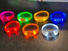 LED LIGHTED BRACELET Glow Flash Blinking Flashing Motion & Sound Voice Activated