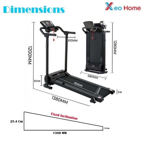 Home Treadmill Folding Running Electric Motorised FIXED INCLINE Gym Machin NEW - Picture 3 of 12