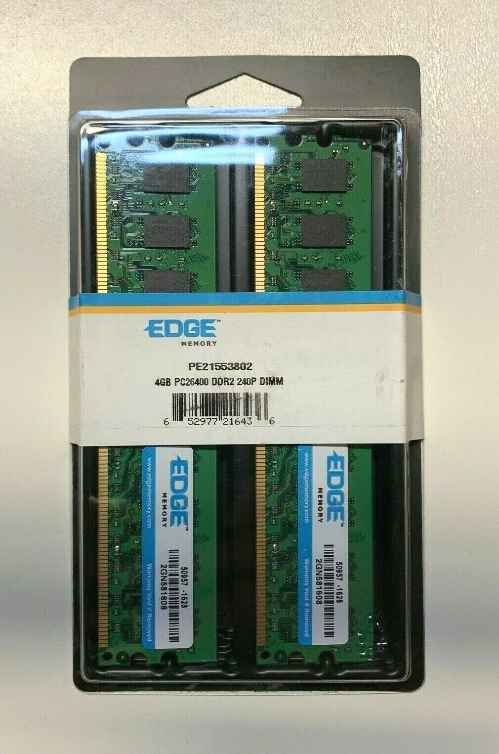 EDGE 4GB 2x 2GB PC2-6400 Desktop DIMM DDR2 800 MHz Non-ECC Memory RAM 6400U 4G