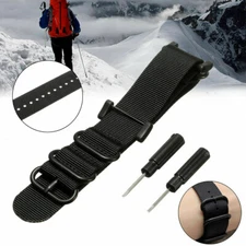 Nylon Black Watch Band Strap 5 Ring Lugs Adapters PVD Kit For Suunto Core
