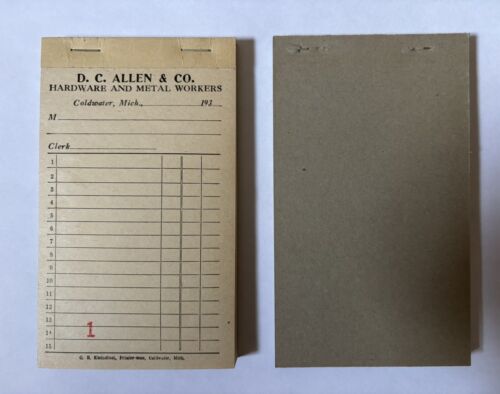 Vintage 1930’s Receipt Pad NOS Coldwater Michigan Mich MI - Picture 2 of 2