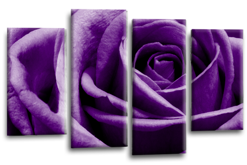 Floral Wall Art Purple Living Room Bedroom Framed Canvas Picture Ready to Hang - Picture 1 of 5