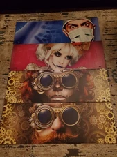 Lot of 4 Spirit Halloween Signs Cardboard Endcap Displays steampunk surgeon make