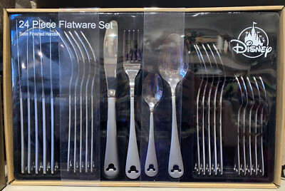 Disney Parks 24 Piece Flatware Set Icon Mickey Mouse New in