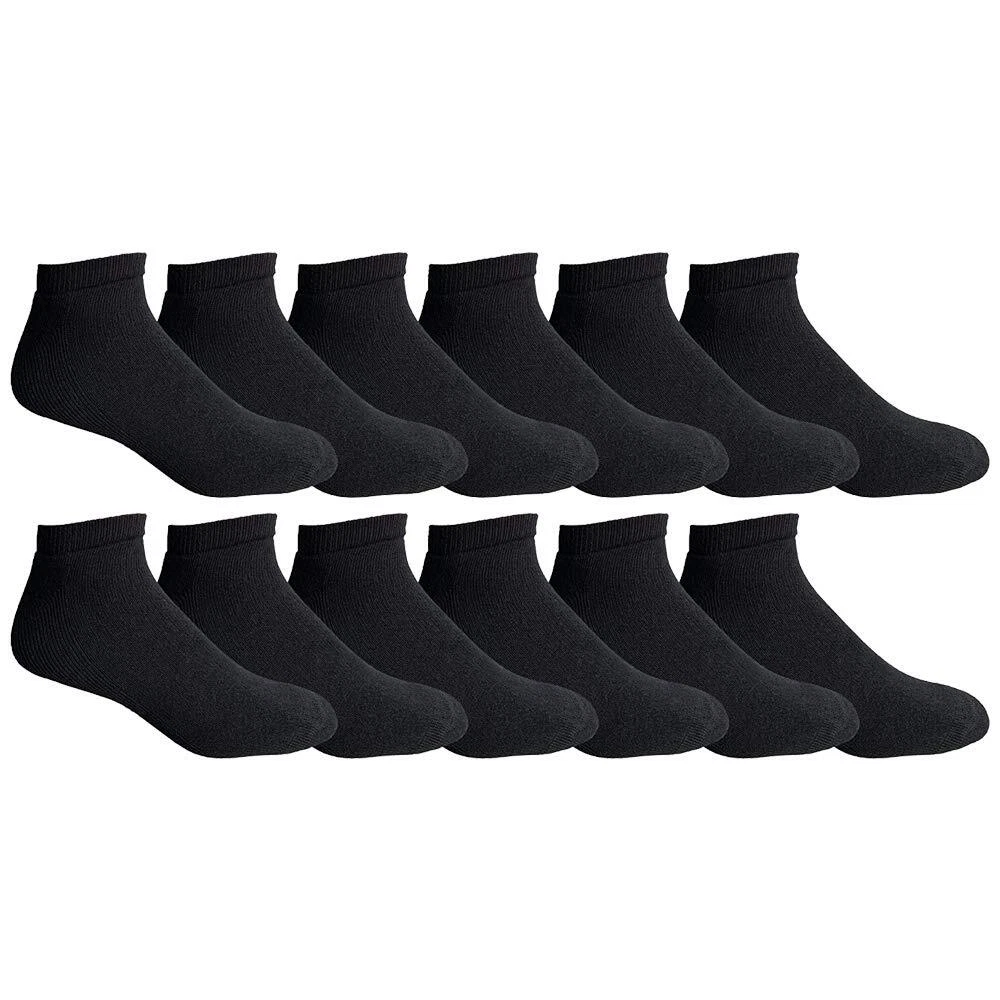 Mens Cotton Ankle Socks, Low Cut No Show Athletic Socks (12 Pack E No Show)