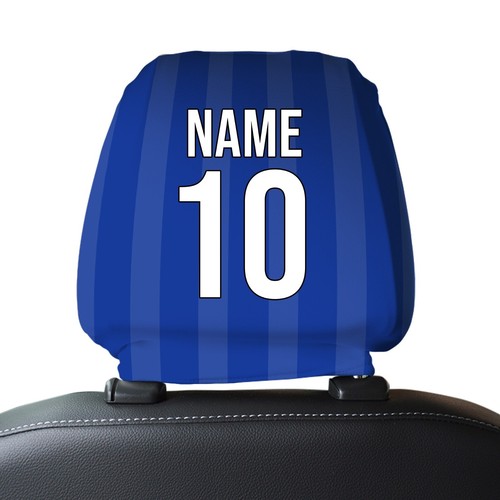 Merseyside Blues 1986 Home Retro Football Shirt 2 Car Seat Headrest Covers - Picture 3 of 4