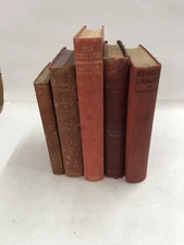 Vintage Red Book Decor Bundle Antique Classic Display Shelf Filler
