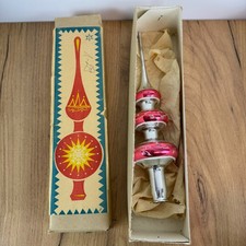Old Big USSR soviet Christmas TREE TOP Soviet Epoch Vintage Ornament GLASS