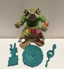 Vintage 1990 TMNT Napoleon Bonafrog Action Figure - Rare Teal Gear