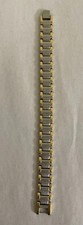 24K Gold Plated Magnetic Bracelet 2-Tone Therapy Style 7.25in Link Adj