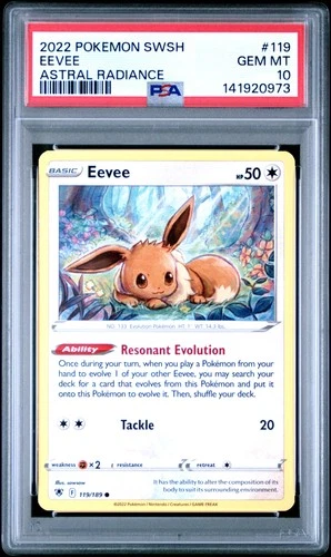2022 POKEMON SWORD & SHIELD ASTRAL RADIANCE #119 EEVEE PSA 10
