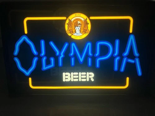 Vintage Olympia Beer Sign 22” x 14” Fluorescent Light GREAT CONDITION 1980s Bar