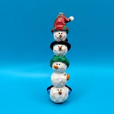 Snowman Totem Stack Christmas Ornament Resin Cute Snowmen Heads 