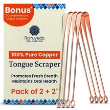 Copper Tongue Scraper - Metal Oral Hygiene Tool for Kids