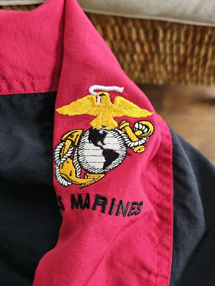 USMC Cuerpo de Marines de los Estados Unidos Pullover Rompevientos Chaqueta Forrada - XL De Colección  Foto 4 de 4