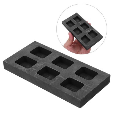 Casting Ingot Graphite Mold 6 Slots For Metal Silver Gold Copper Making