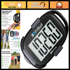 3D Pedometer Step Counter with Clip  Lanyard - Accurate Step Tracker for All Ag
