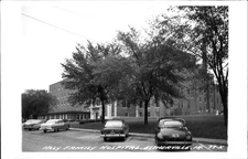 RPPC Holy Family Hospital Estherville IA Iowa 1940s cars