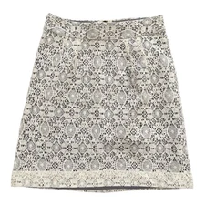 Pins and Needles Pencil Skirt XS Ivory Lace Overlay Gray Lining Urban Outfitters
