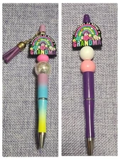 Handmade Beaded Multi-Color Happiness Grandma Twist Click Pens