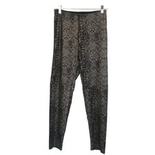Lysse Size Small Faux Suede Black  Silver Snakeskin Print Legging Pants