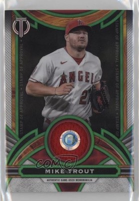 2023 Topps Tribute Stamp of Approval Relics Green 89/99 Mike Trout #SOA-MT 18gt