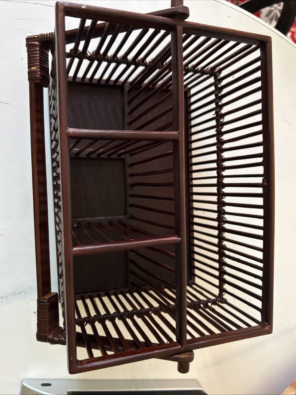 VTG Utensil & Napkin Carrier Holder Made Of Plastic & Wood BBQ Picnic 6.25”H