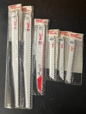 10x 6" 9" 12" Milwaukee Sawzall 4/6 TPI Recip Saw Blades 48-02-5041M 5017M 5026M