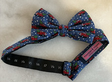 Vineyard Vines boys' bow tie with a red Christmas car and tree pattern