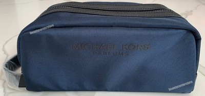 Michael Kors Parfums Pouch Dark Blue Toiletry Bag Travel Shaving Dopp + Dust Bag