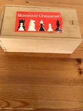 Vintage W.H.Smith & Son Boxwood Chessmen Chess Pieces 