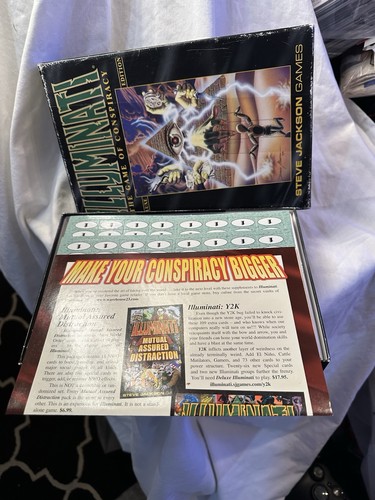 Illuminati The Game of Conspiracy Steve Jackson Games Pre-Owned secrets UFOs - Picture 3 of 5