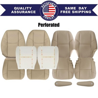 12PCS For 2009-2014 Cadillac Escalade Front & Second Row Seat Cover & Foam - Tan