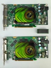 (2) NVIDIA GeForce 7900 GS 256MB PCI-E Video Graphics Cards + SLI Bridge