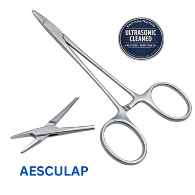 AESCULAP BM202R Webster Needle Holder, STR, Smooth, 5'' - Ultrasonic Cleaned