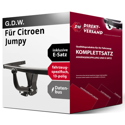 Für Jumpy III Typ V (G.D.W.) Anhängerkupplung starr + E-Satz 13pol AHK & ES