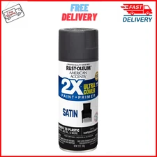 Canyon Black Rust-O American Accents 2X Ultra Cover Satin Spray Paint, 12 oz