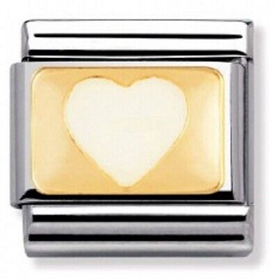 Nomination CLASSIC Gold Love White Heart Charm 030206/35 rrp £22